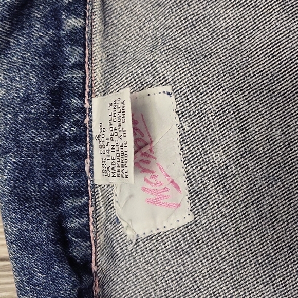MARIPOSA Vintage Acid-Barbie Denim Jean Jacket with Pink Stitching - Picture 4 of 9